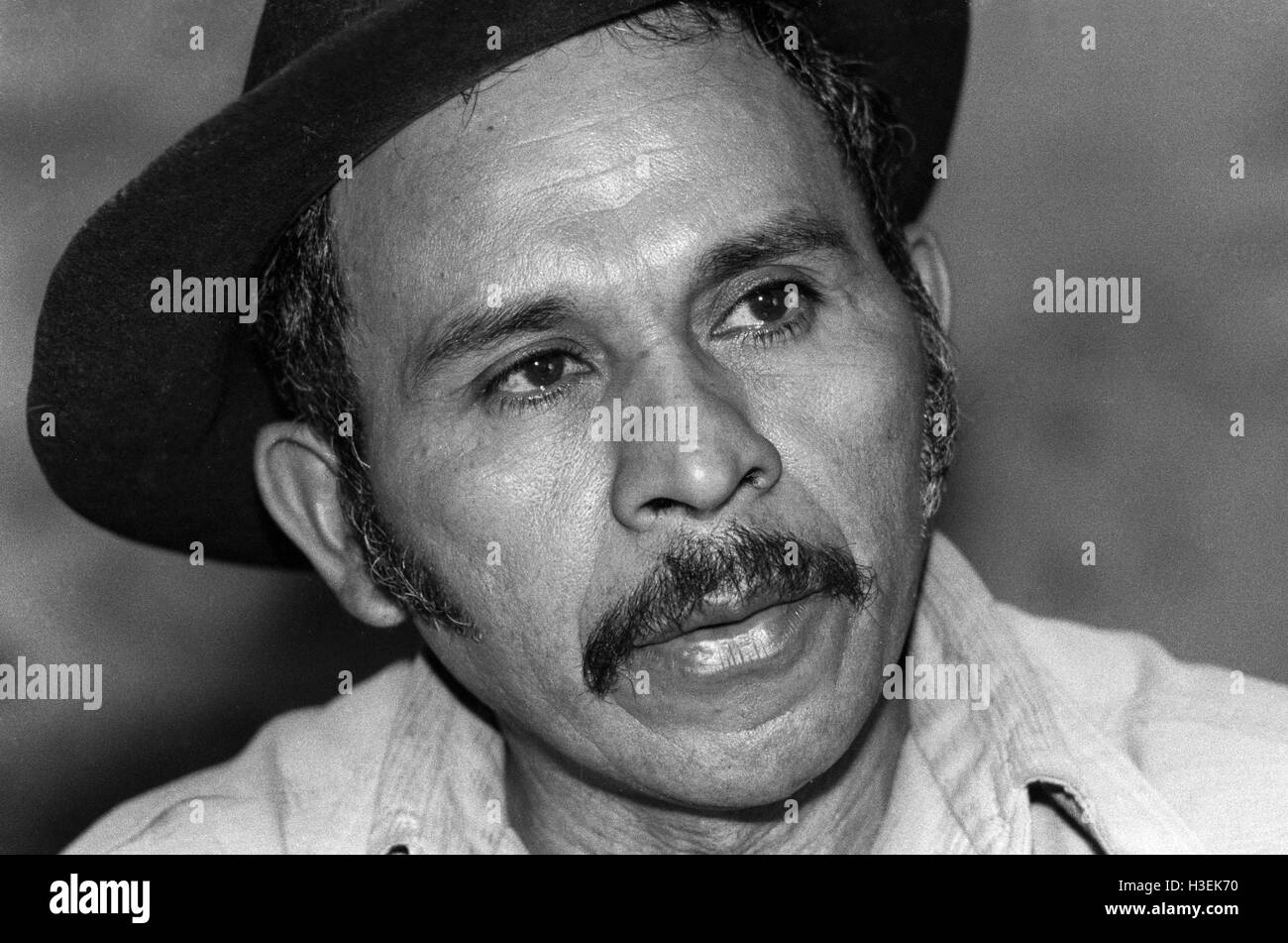 CHALATENANGO,  EL SALVADOR, FEB 1984: - Within the FPL Guerrilla's Zones of Control   A member of the PPL (Local Popular Powers) elected to work with the adminstration of the guerrilla-held area.   Photo by Mike Goldwater Stock Photo