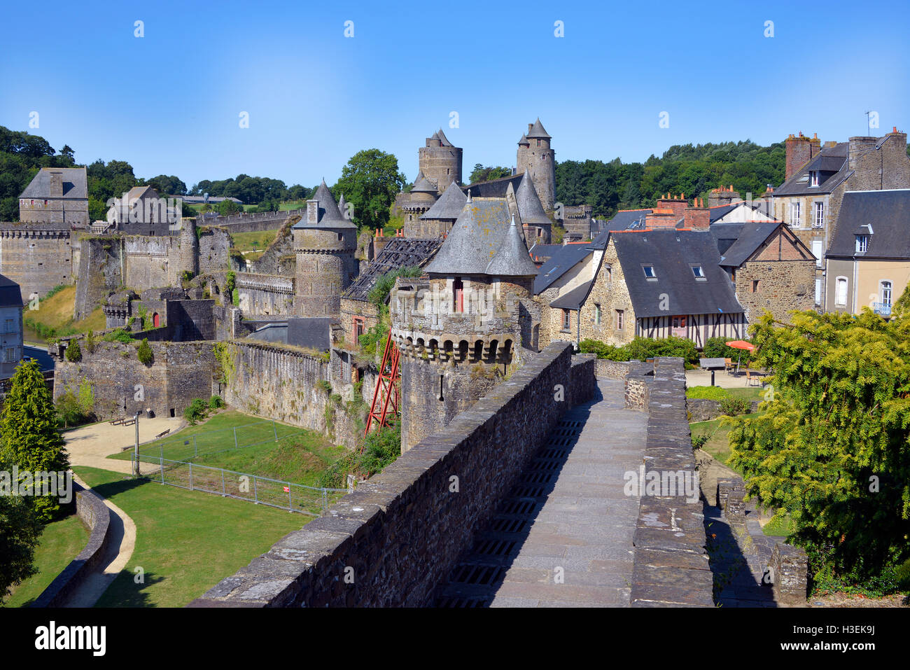 Castle of Fougères in France Stock Photo