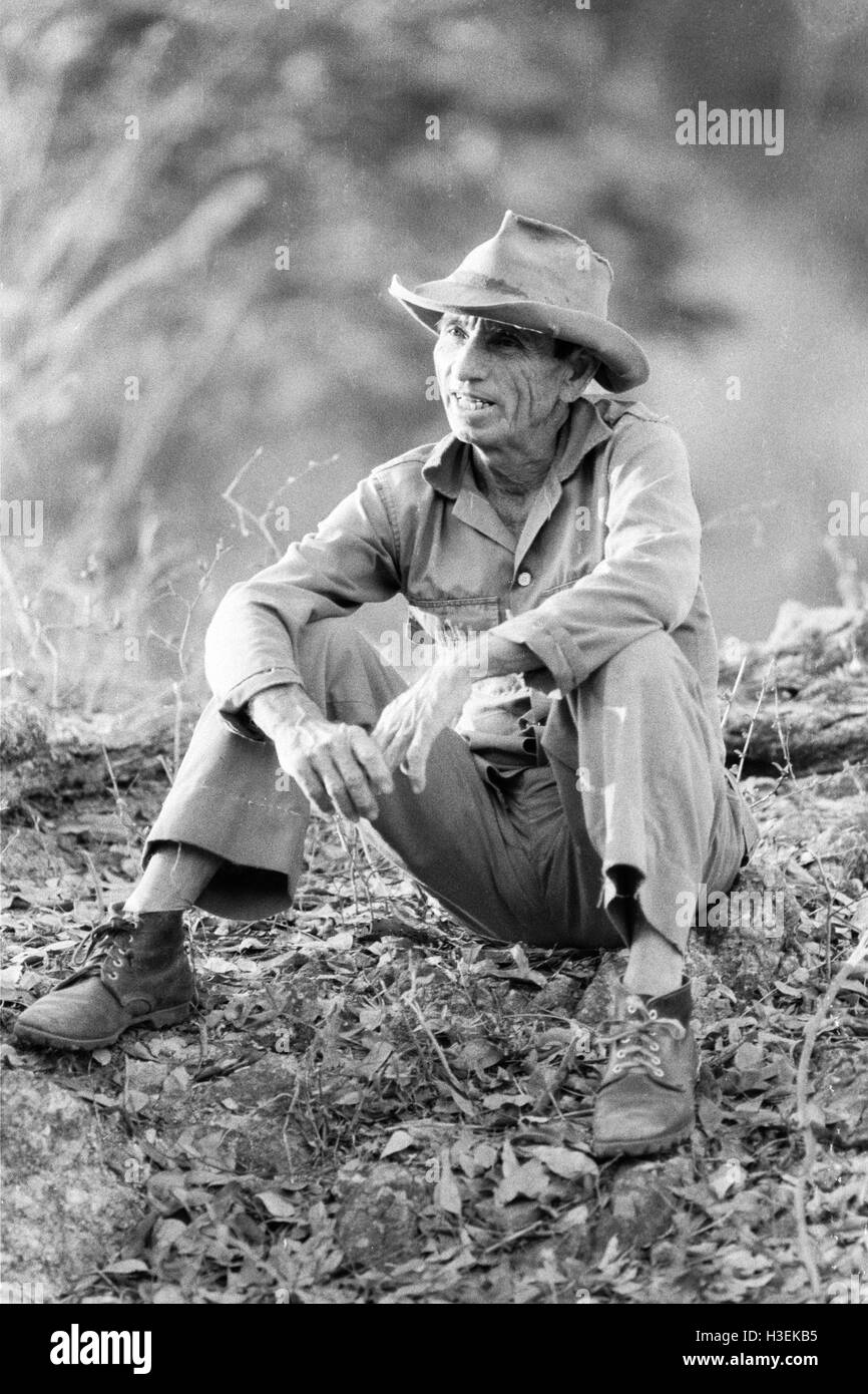 CHALATENANGO,  EL SALVADOR, FEB 1984: - Within the FPL Guerrilla's Zones of Control - A member of the PPL (Local Popular Powers) elected to work with the adminstration of the guerrilla-held area.   Photo by Mike Goldwater Stock Photo