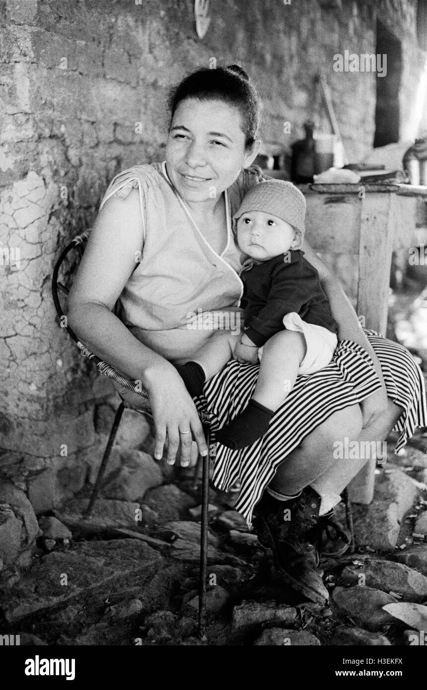 CHALATENANGO,  EL SALVADOR, FEB 1984: - Within the FPL Guerrilla's Zones of Control - Maria Chichilco, head of the civilian administration in guerrilla-controlled Chalatenango. Stock Photo