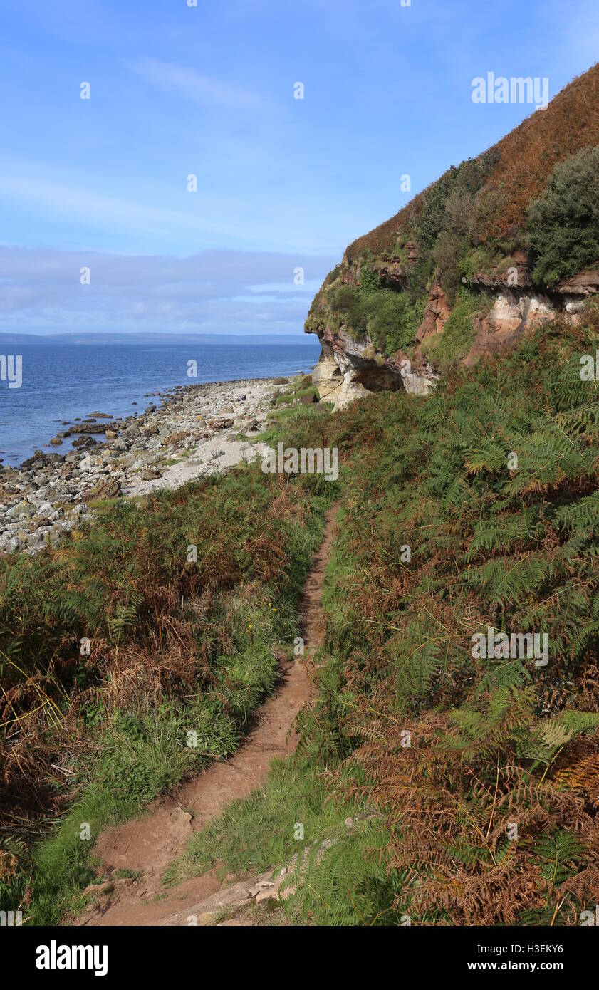 Coastal walking path leading to Kings Cave Isle of Arran Scotland