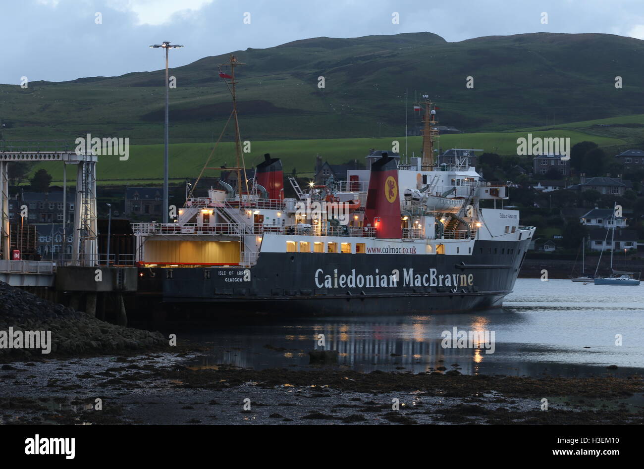 Calmac ferry MV Isle of Arran docked Campbeltown Kintyre Scotland