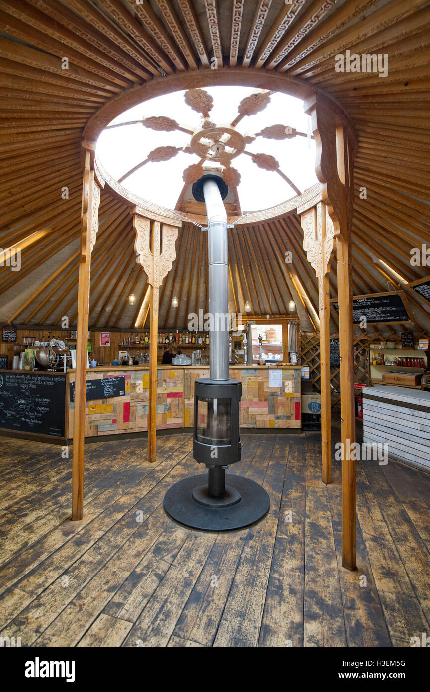 Yurt Lush,cafe/restaurant at Temple Meads Station,Bristol,UK.food eating venue cuisine lunch dinner eat eats eating Stock Photo