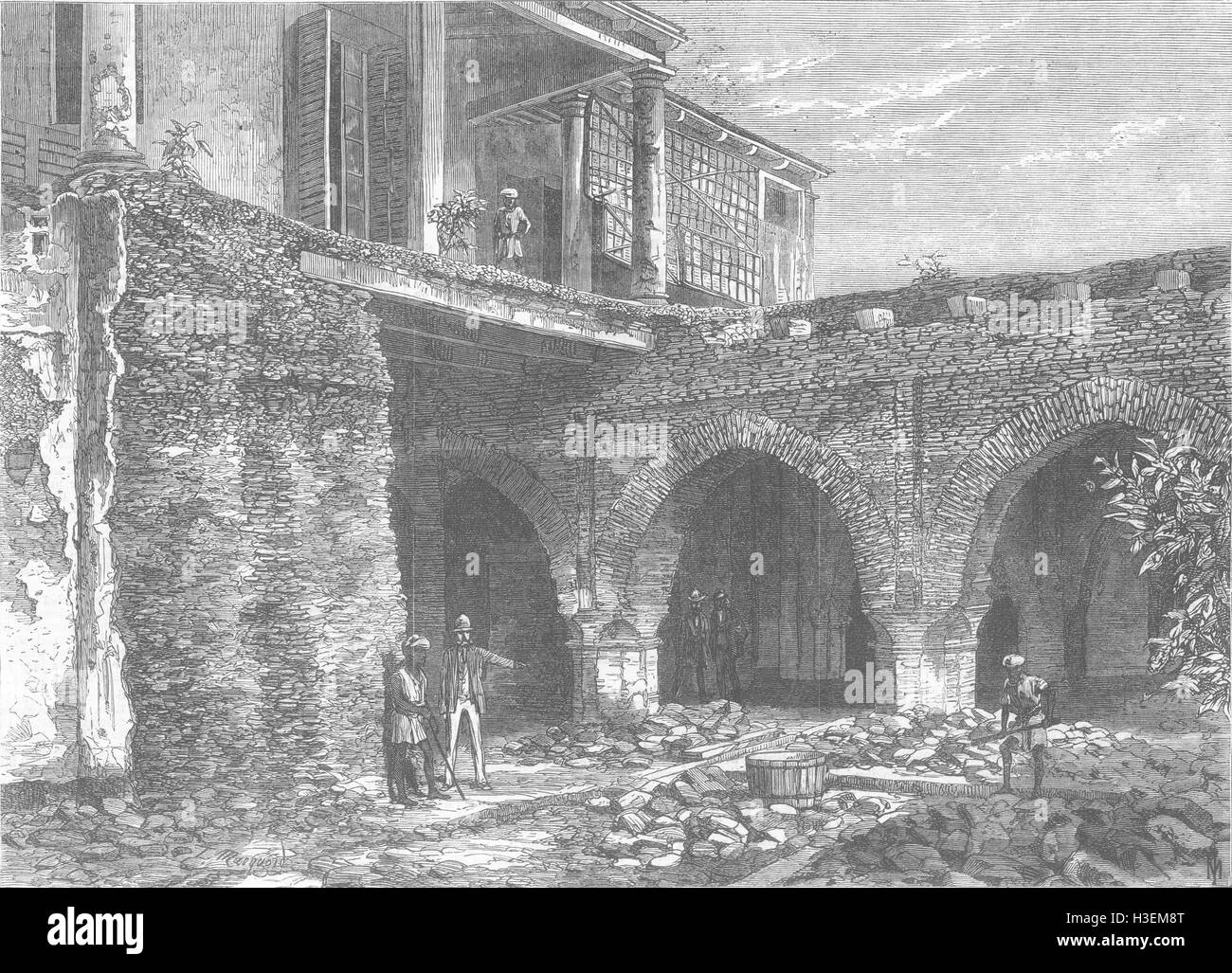 INDIA Part of Old Fort, Kolkata 1869. Illustrated London News Stock Photo