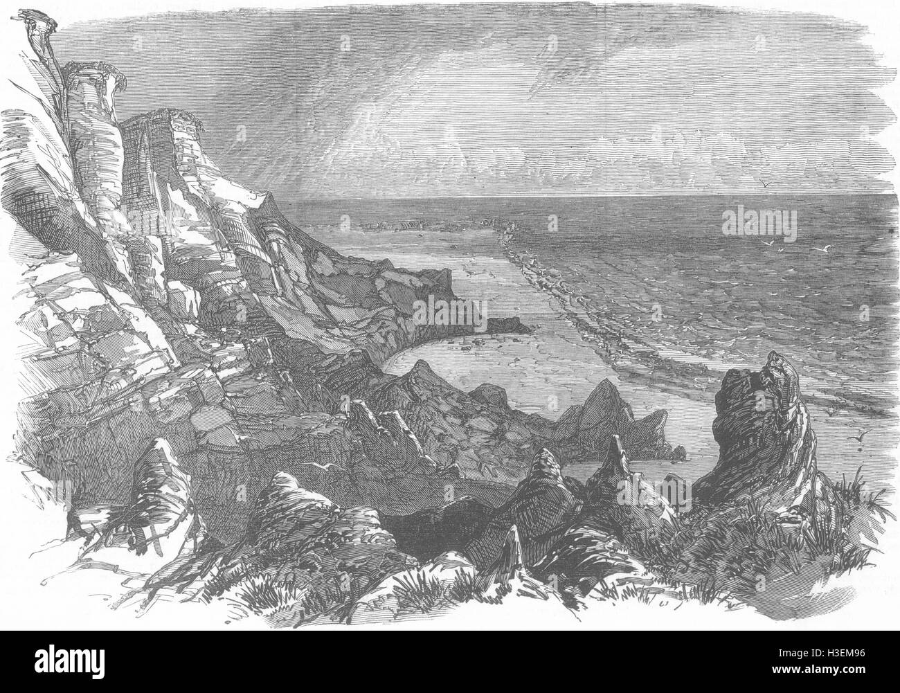 DENMARK Ringkøbing Fjord Boobjerg, Coast of Jutland 1872. Illustrated London News Stock Photo