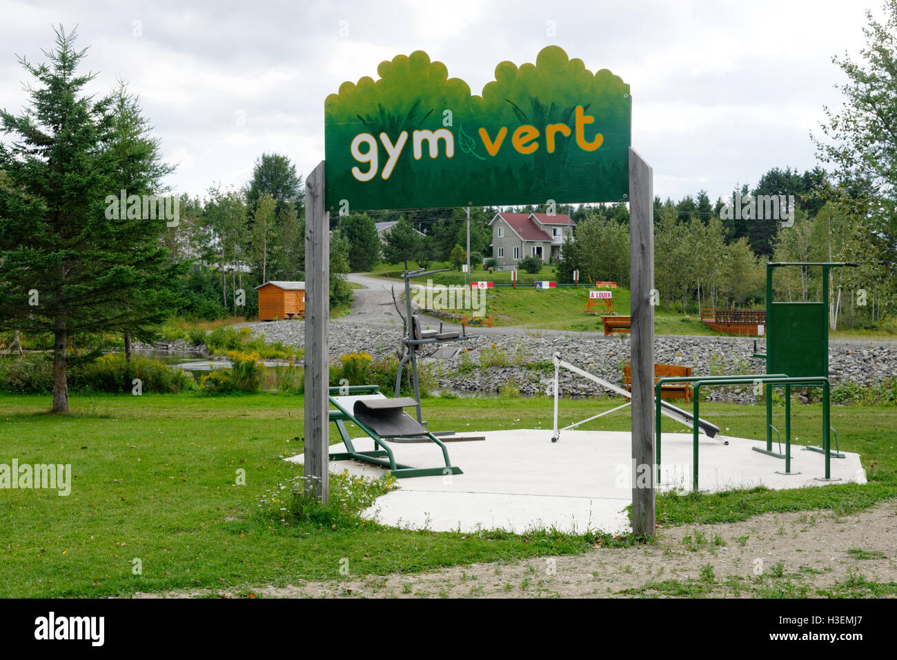 An outdoor gymnasium in New Brunswick Canada Stock Photo