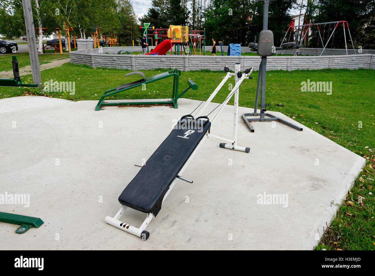 An outdoor gymnasium in New Brunswick Canada Stock Photo