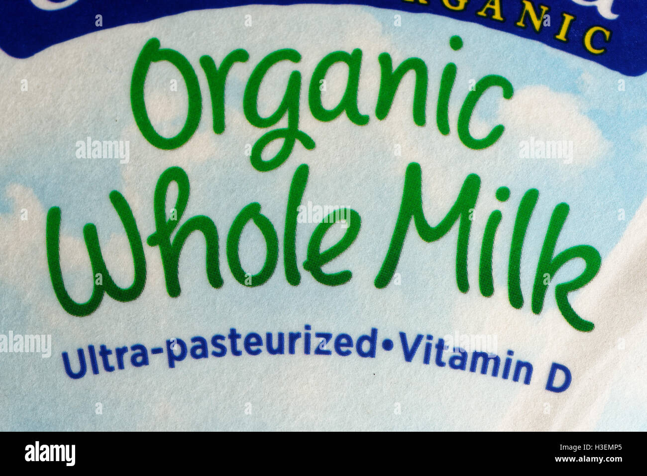 Organic Milk container Stock Photo