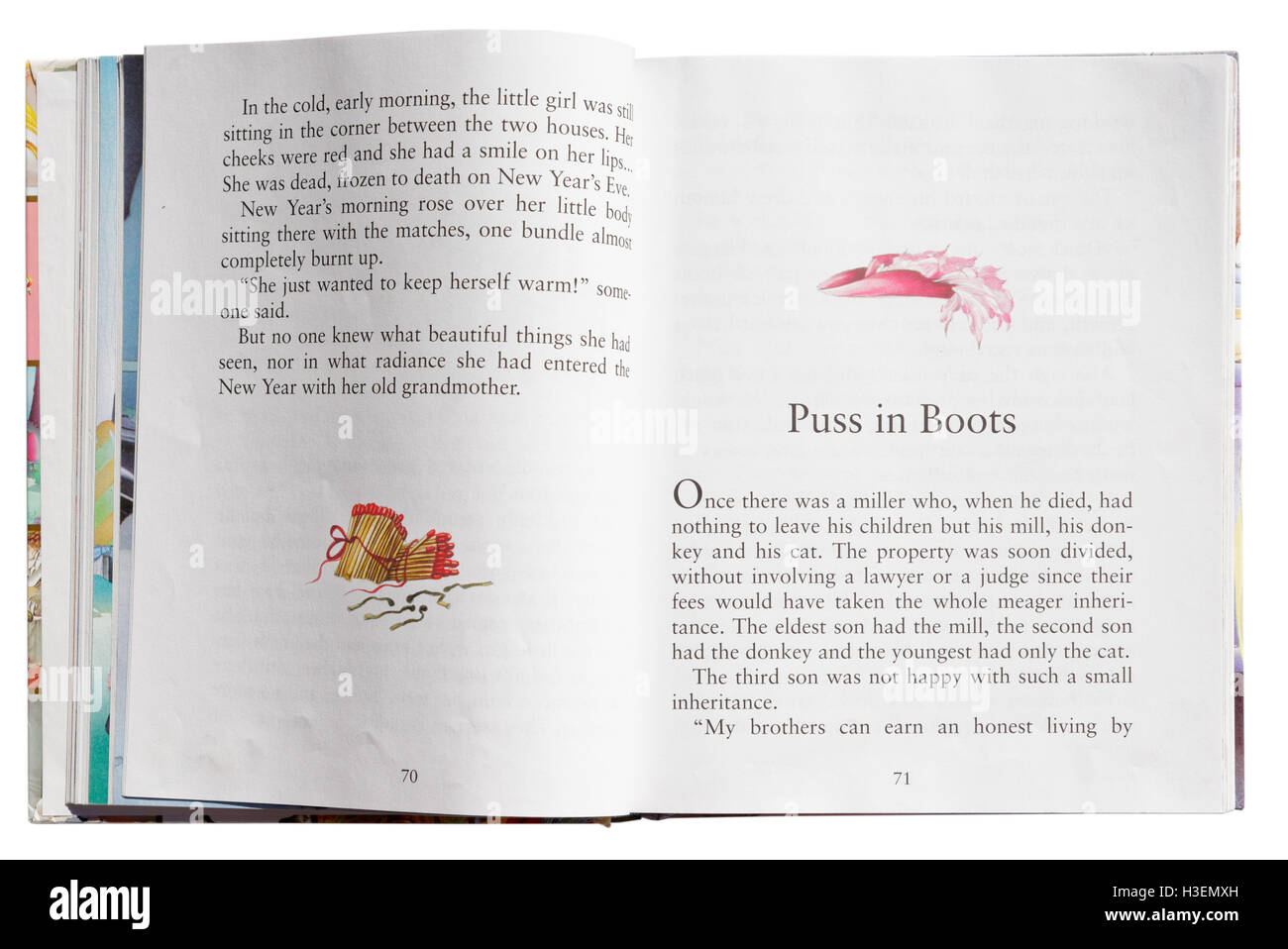 Puss in Boots in a book of Fairy Tales Stock Photo
