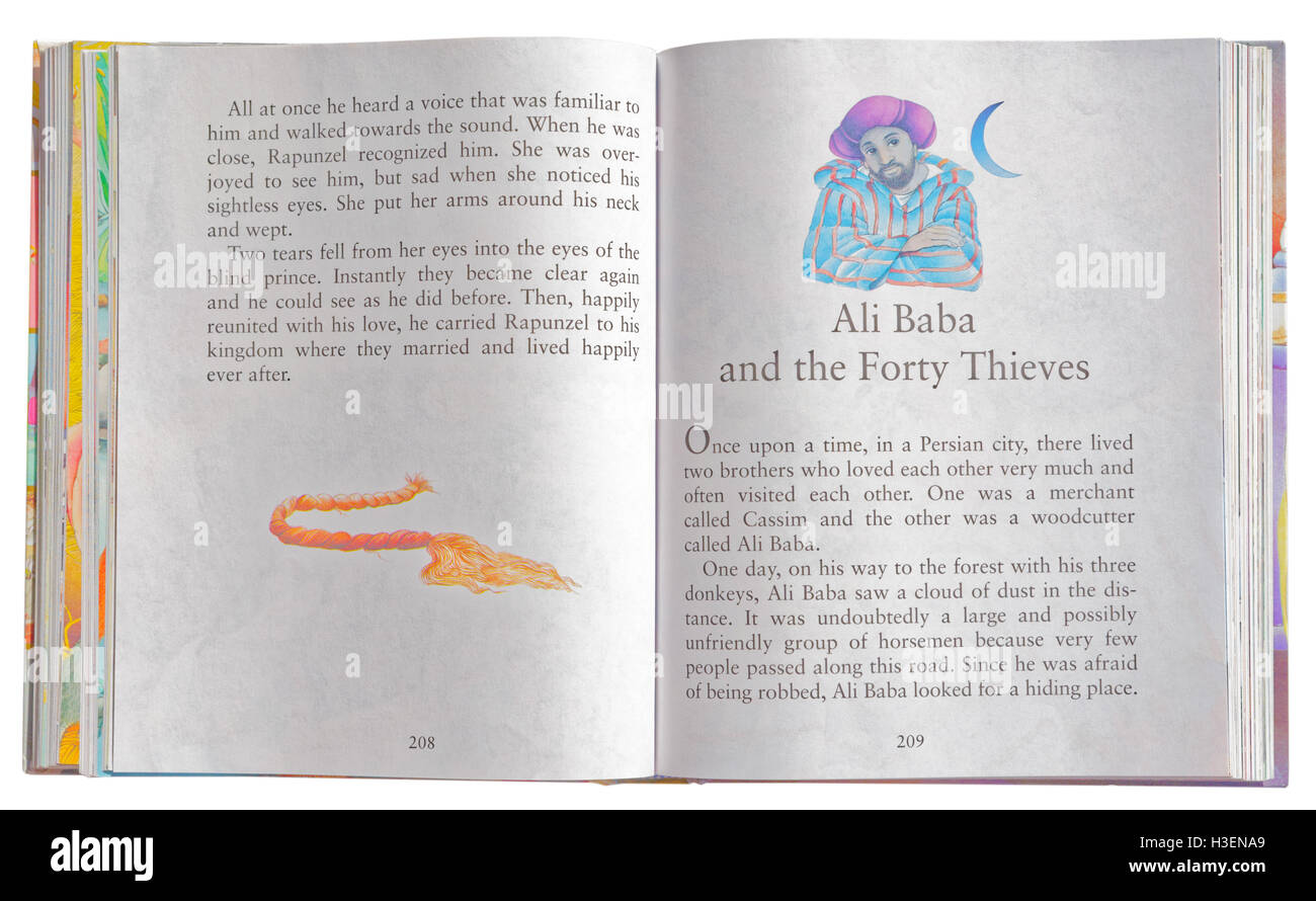 Ali Baba and the Forty Thieves in a book of Fairy Tales Stock Photo