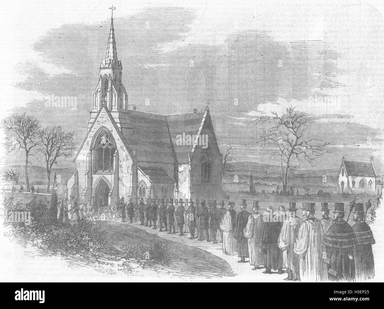 LONDON Marylebone cemetary consecration, Finchley 1855. Illustrated London News Stock Photo