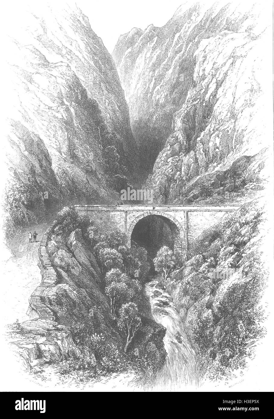 SWITZERLAND Pont D'Arouet Les Ormonds c1880. Picturesque Europe, Cassell & Co Stock Photo