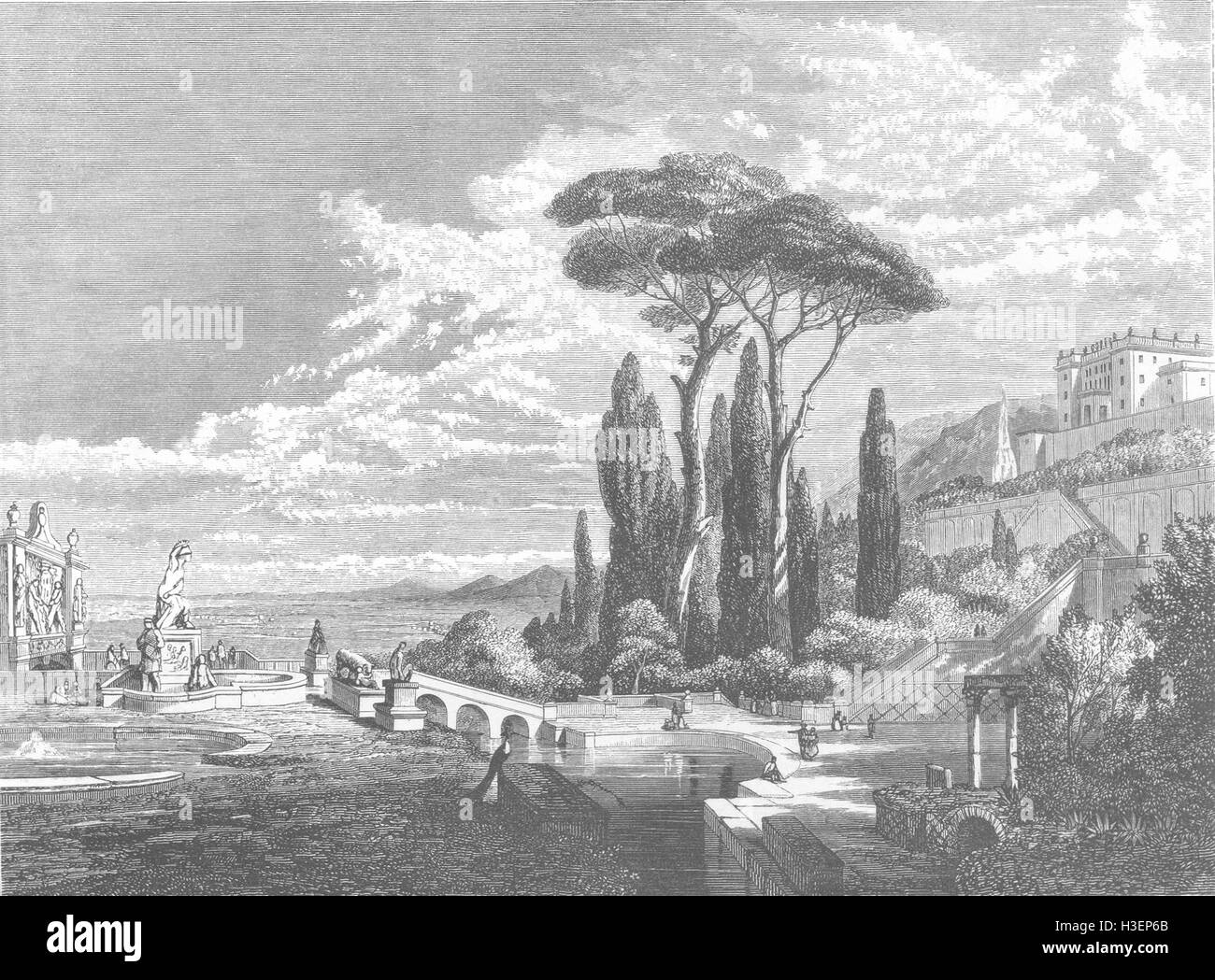 ITALY Villa D'Este, Tivoli c1850. The Art Journal Stock Photo
