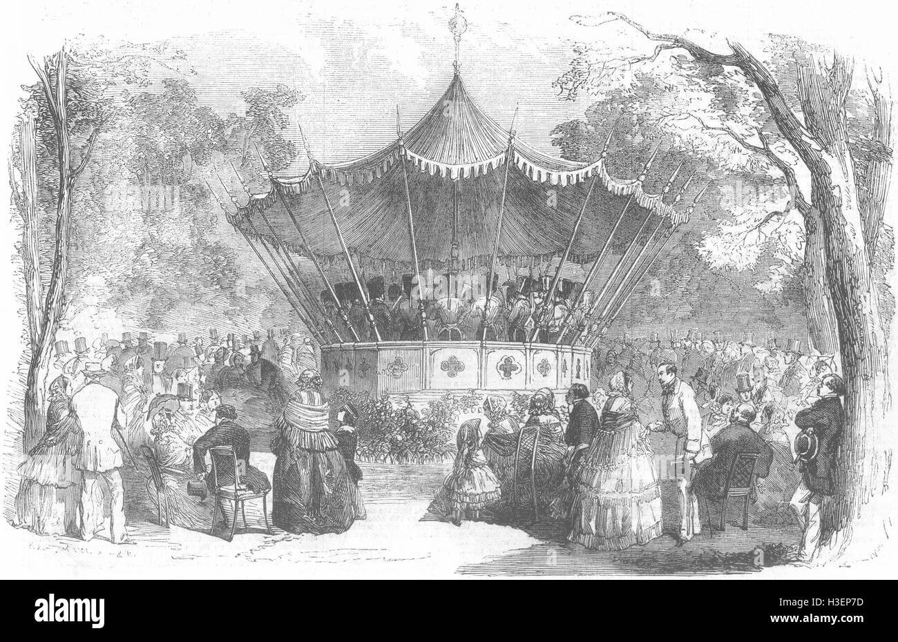 FRANCE Pre Catalan-Orchestra 1856. Illustrated London News Stock Photo