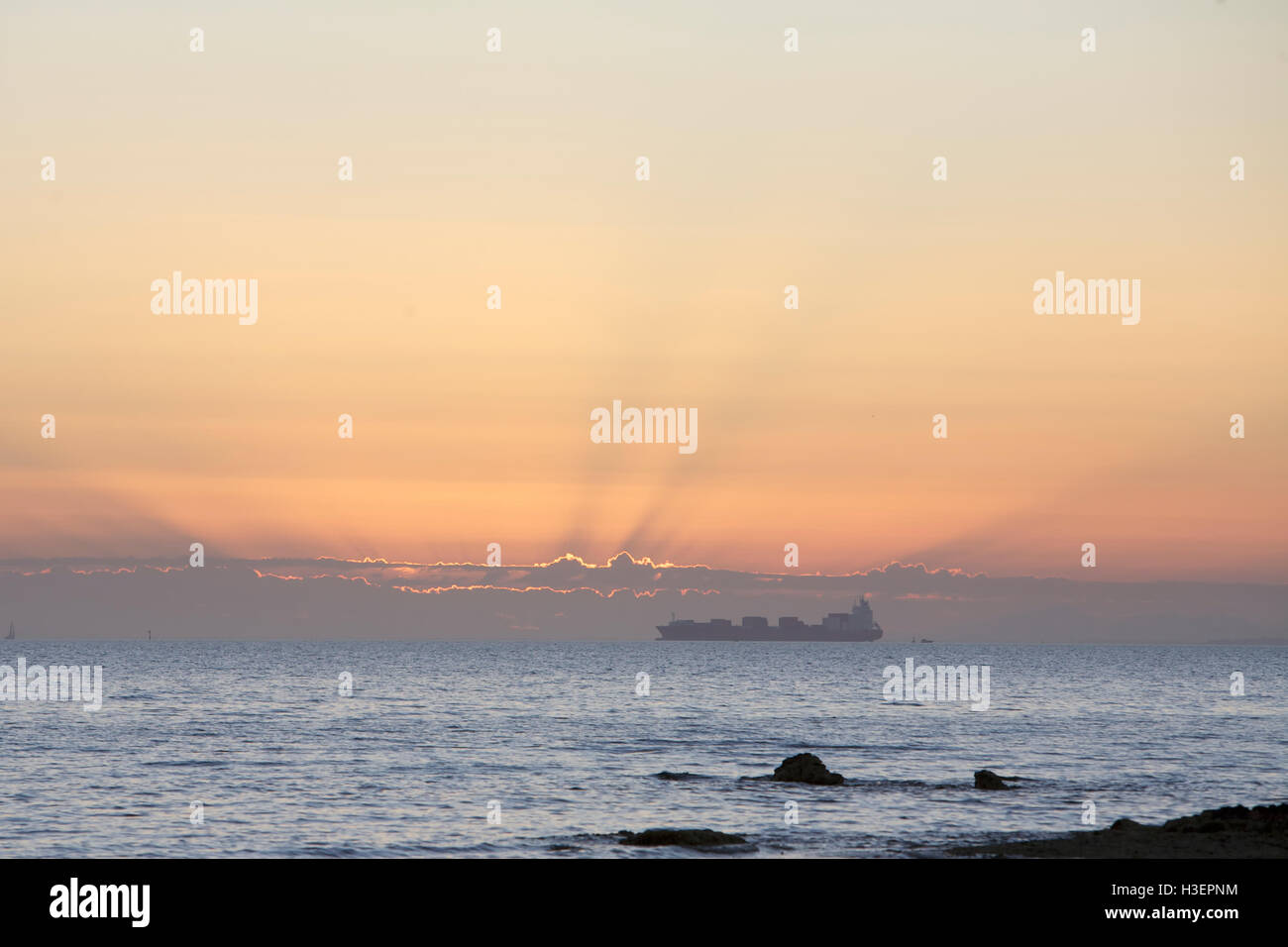 Cargo Ship, sea route, Melbourne, Australia Stock Photo Alamy