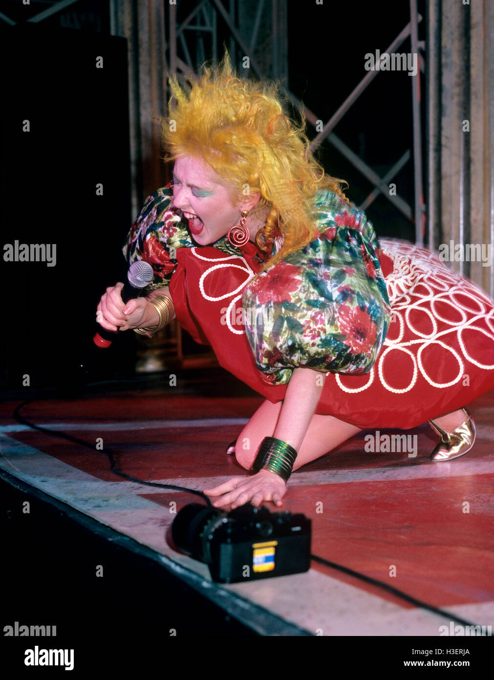Cyndi Lauper pictured performing in December 1986. © Gary Gershoff / MediaPunch Stock Photo