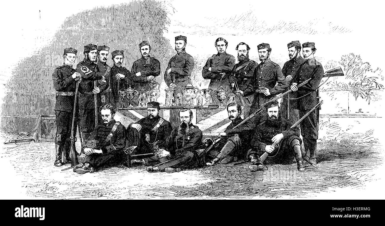 INDIA Winners, Kolkata Rifle Matches, Barrackpore 1865. Illustrated London News Stock Photo