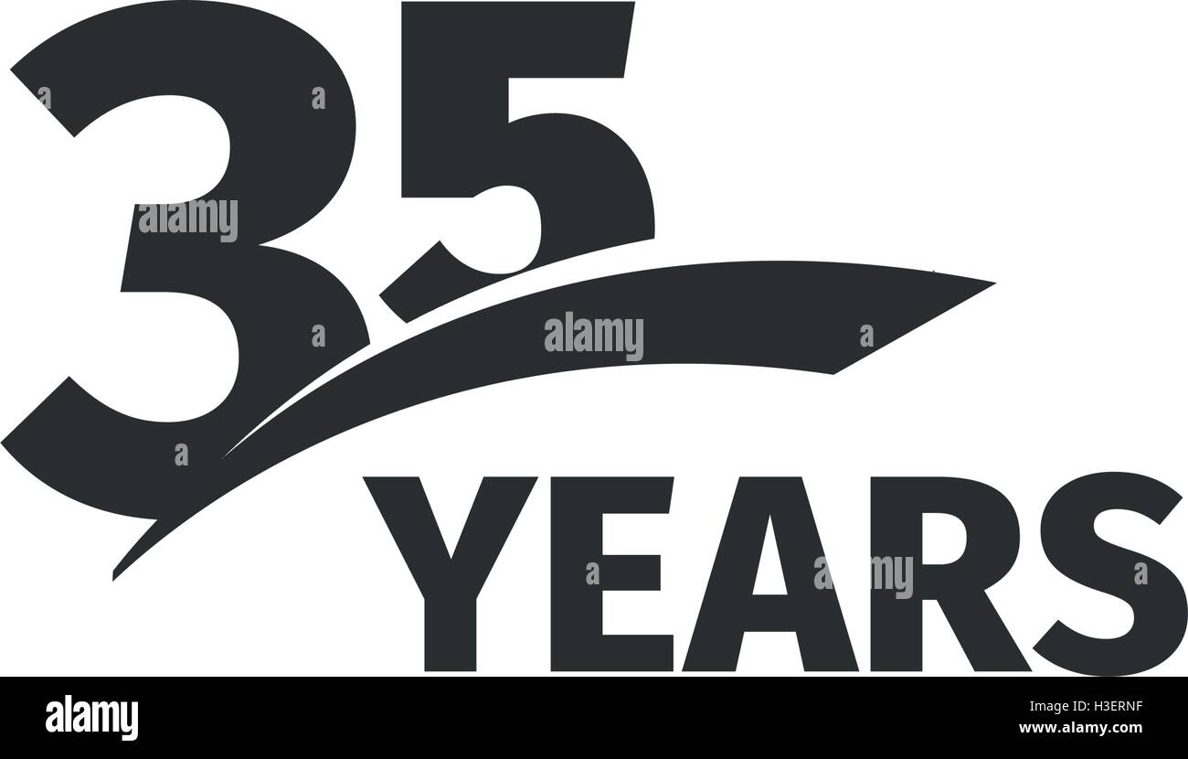 Isolated abstract black 35th anniversary logo on white background. 35  number logotype. Thirty-five years jubilee celebration icon. Thirty-fifth  birthday emblem. Vector anniversary illustration Stock Vector Image u0026 Art -  Alamy