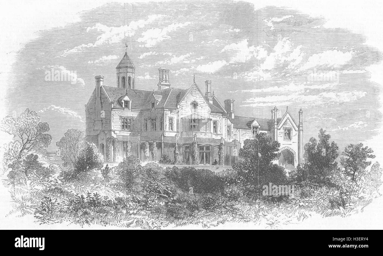 HANTS Ashburton House, Stoke's Bay, Gosport 1862. Illustrated London News Stock Photo