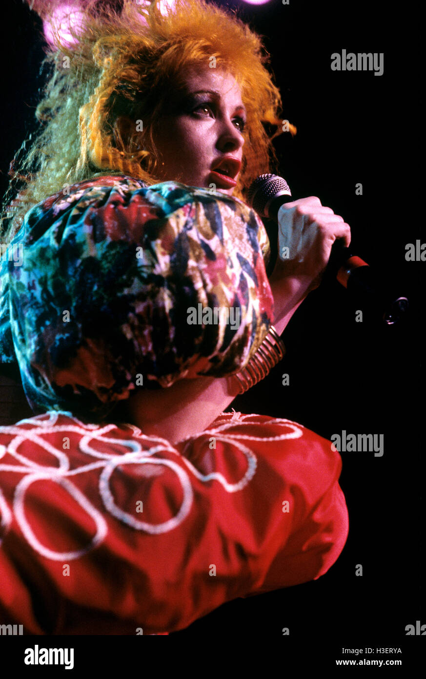 Cyndi Lauper pictured performing in December 1986. © Gary Gershoff  / MediaPunch Stock Photo