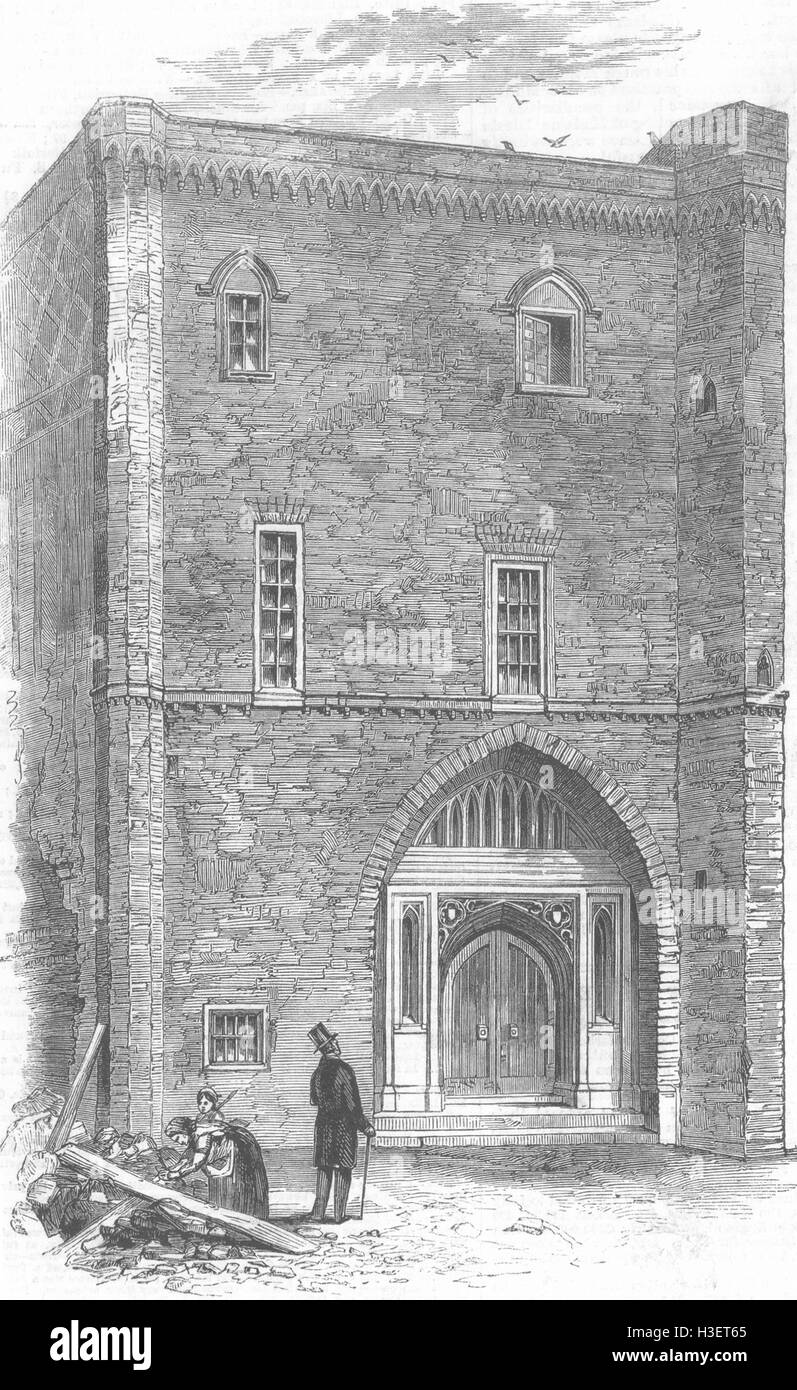 LONDON King John's Palace at Stepney 1858. Illustrated London News Stock Photo
