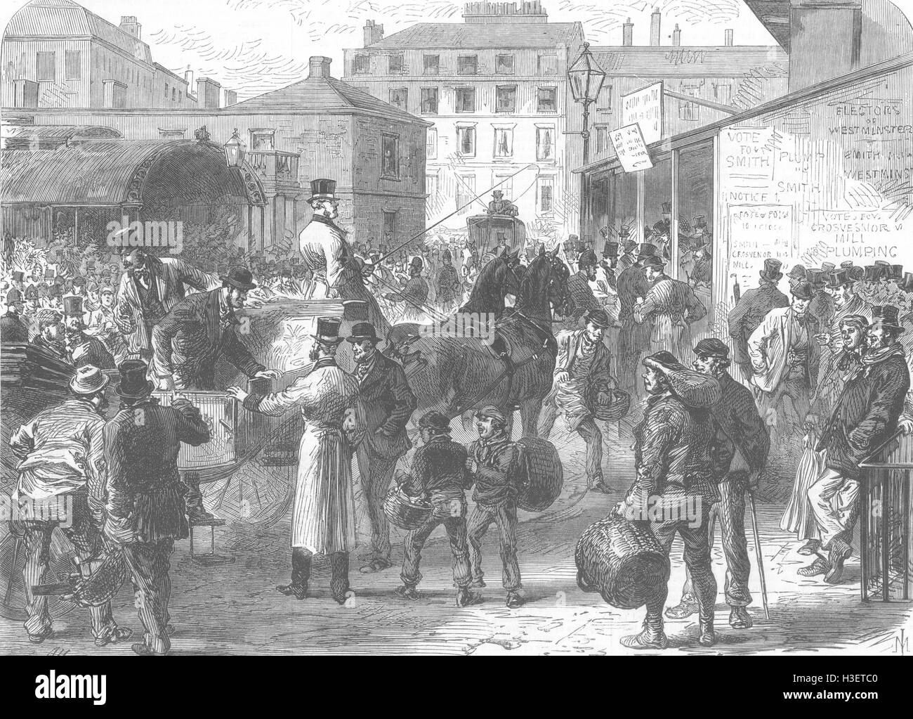 POLITICS The general election Voting 1868. Illustrated London News