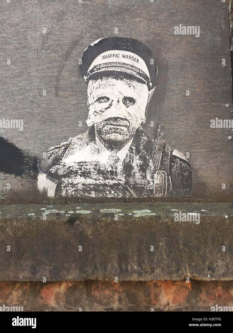 Wall art, Castlefield, Manchester. This art is on the boarded windows