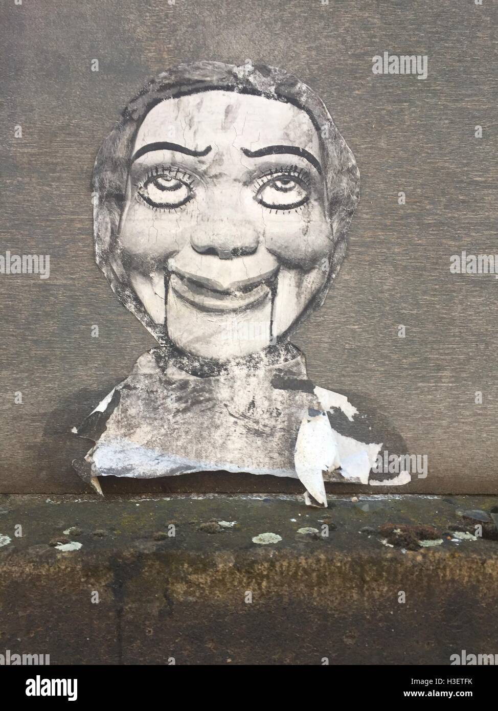 Wall art, Castlefield, Manchester. This art is on the boarded windows