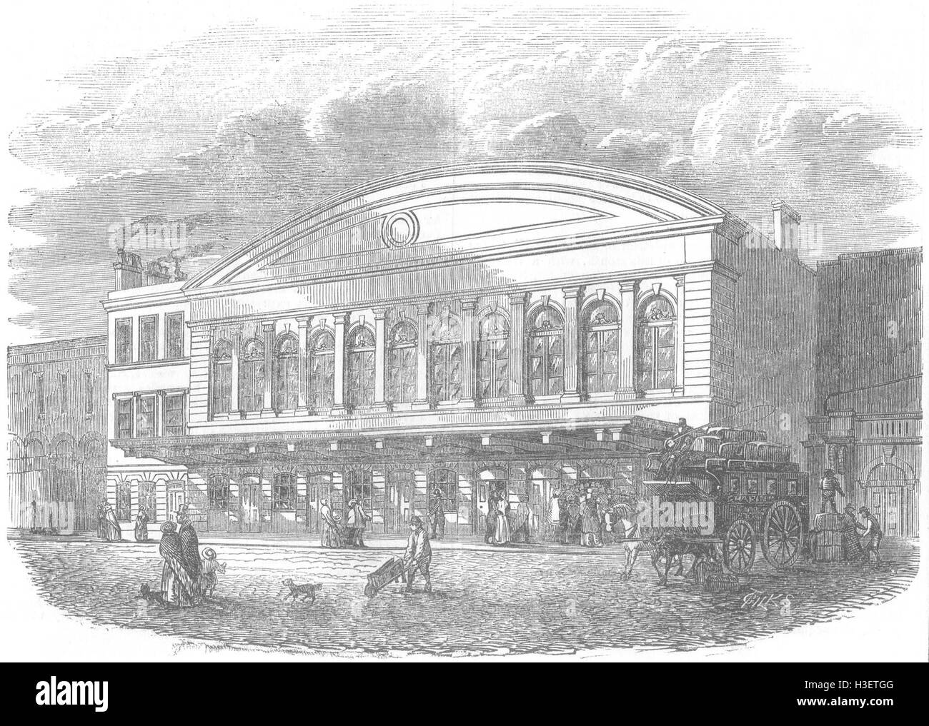 LONDON Blackwall Station at Fenchurch St 1853. Illustrated London News Stock Photo