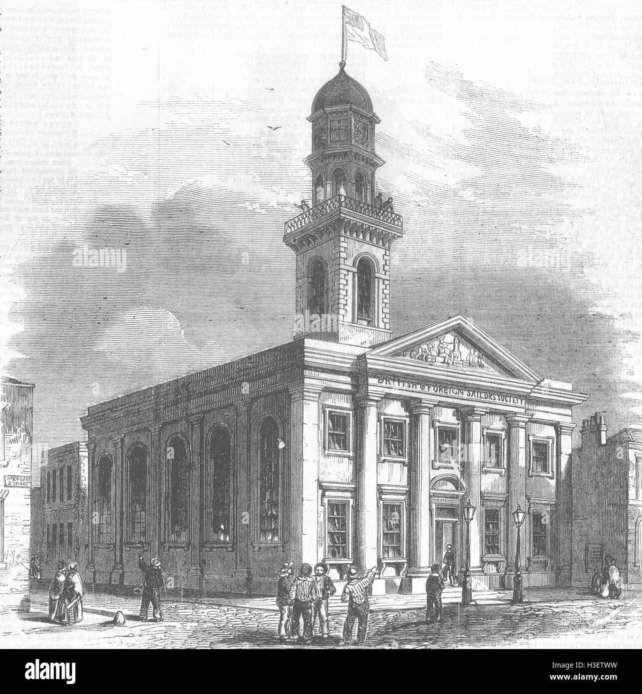 LONDON Sailors Institute, Mercers St, Shadwell 1855. Illustrated Times Stock Photo