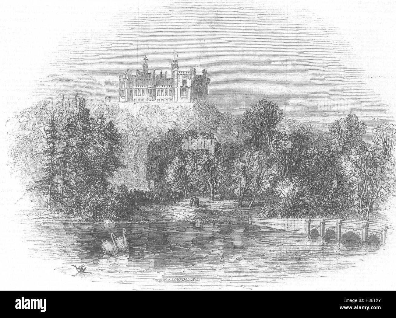 LEICS Belvoir Castle 1843. Illustrated London News Stock Photo