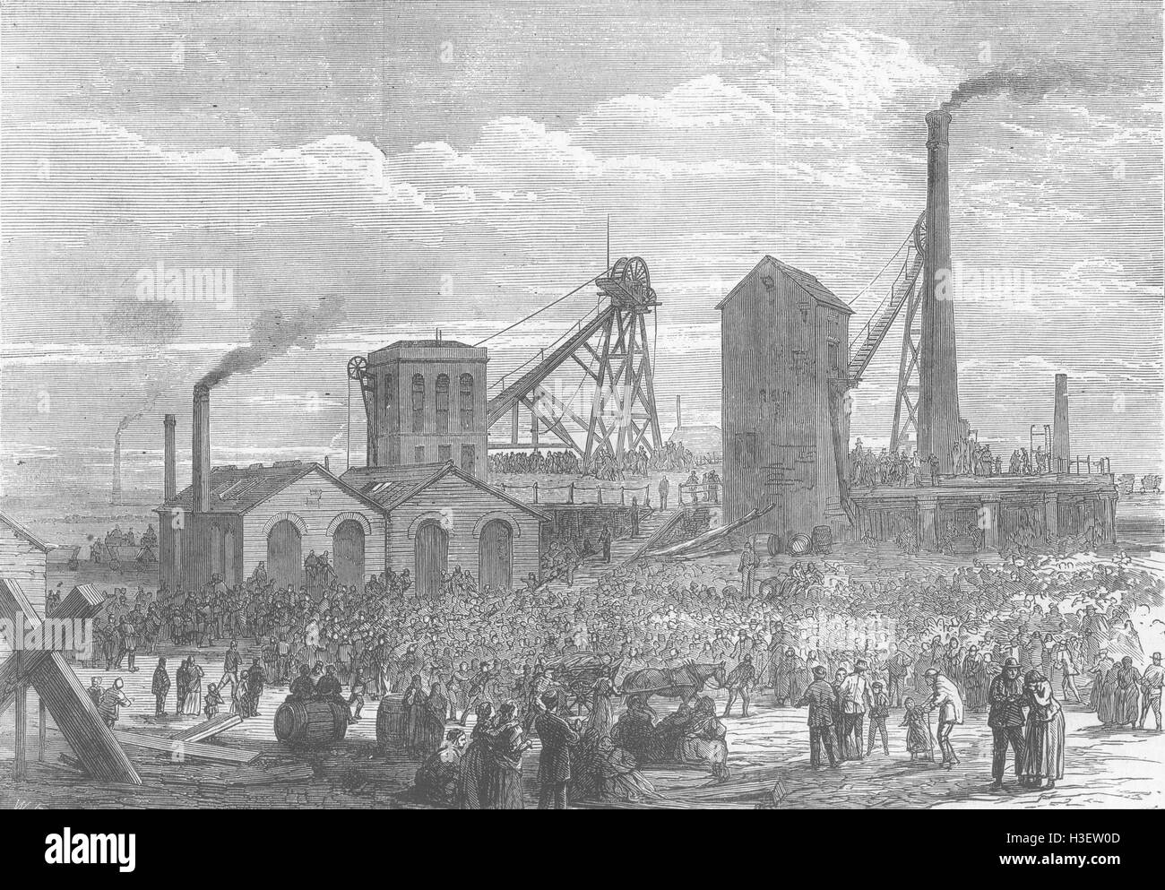 LANCS Astley colliery, Dukinfield explosion 1874. Illustrated London News Stock Photo