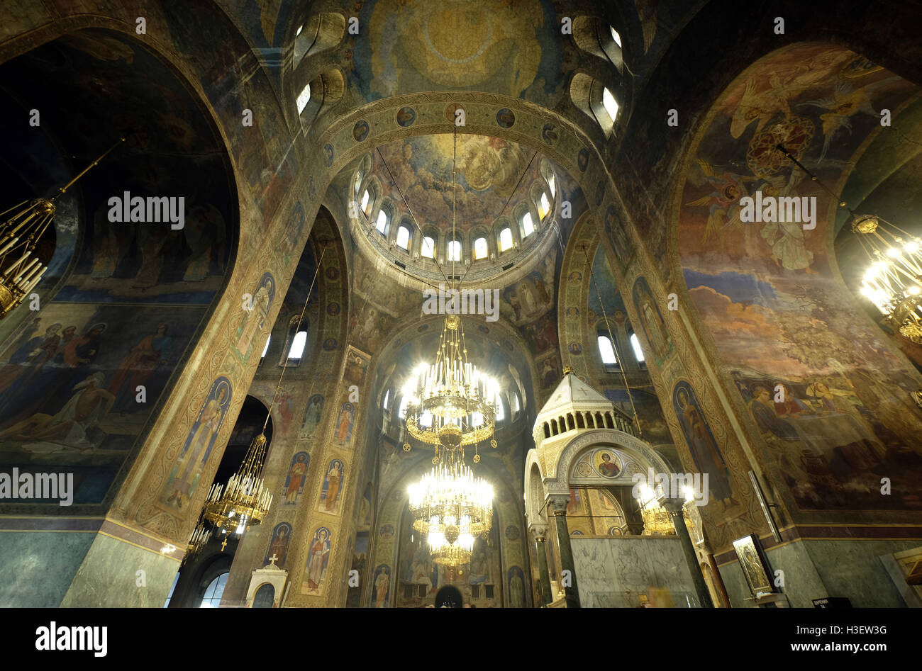 Interior Of The Alexander Nevsky Cathedral., Sofia, Bulgaria Stock Photo