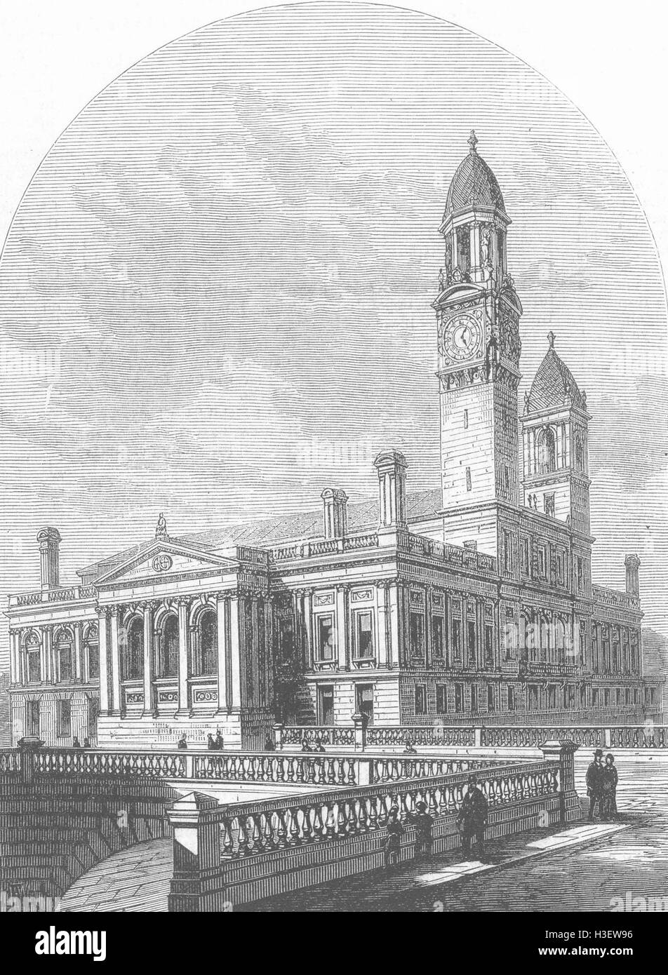 SCOTLAND The George A Clark Townhall, Paisley 1882. Illustrated London News Stock Photo