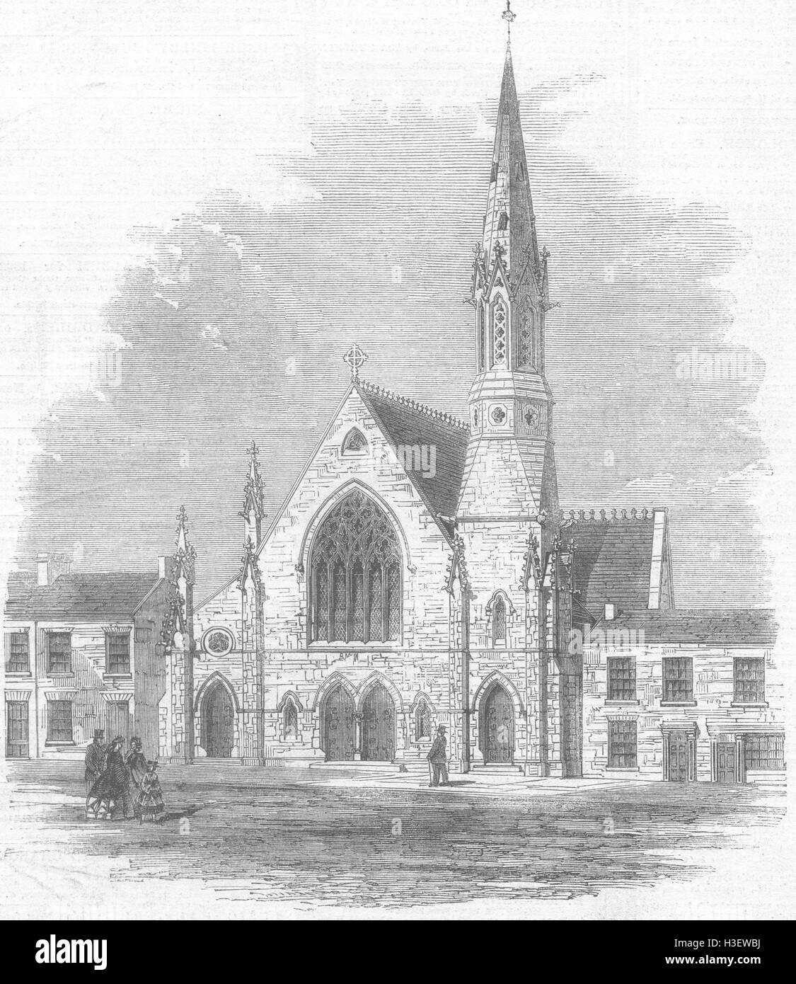 DURHAM Church under construction at Darlington 1861. Illustrated London