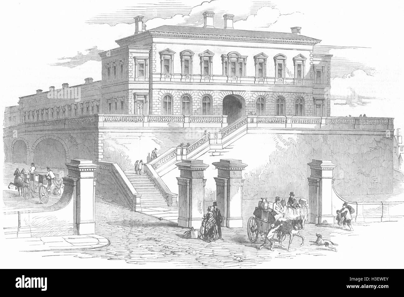 LANCS New Station, Tithebarn St, Liverpool 1850. Illustrated London News Stock Photo
