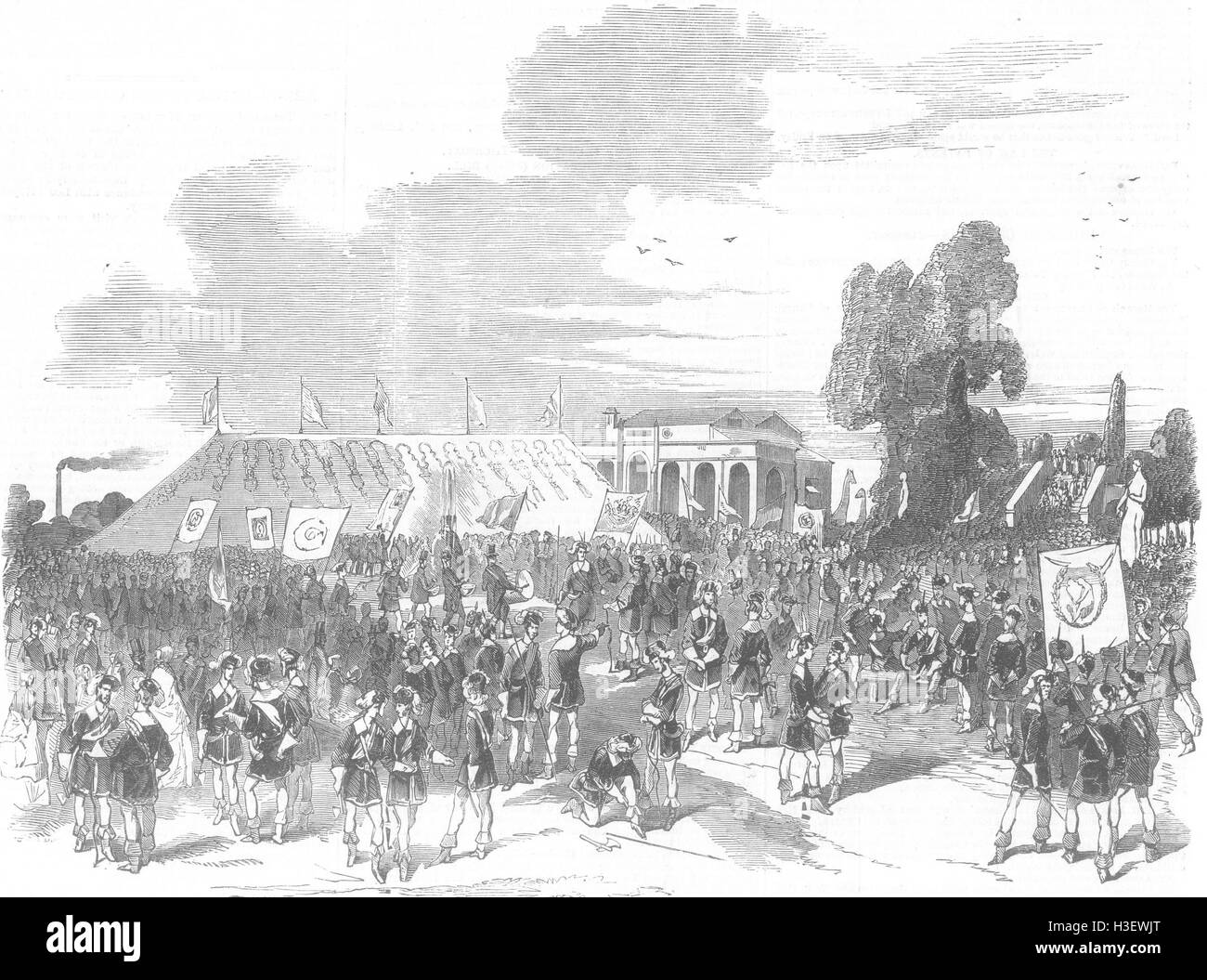 SURREY Foresters mtg, Surrey zoo 1851. Illustrated London News Stock Photo