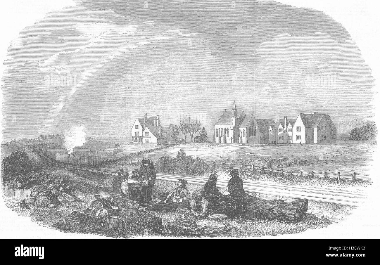 SURREY Philanthropic Societys Farm, Redhill 1851. Illustrated London News Stock Photo