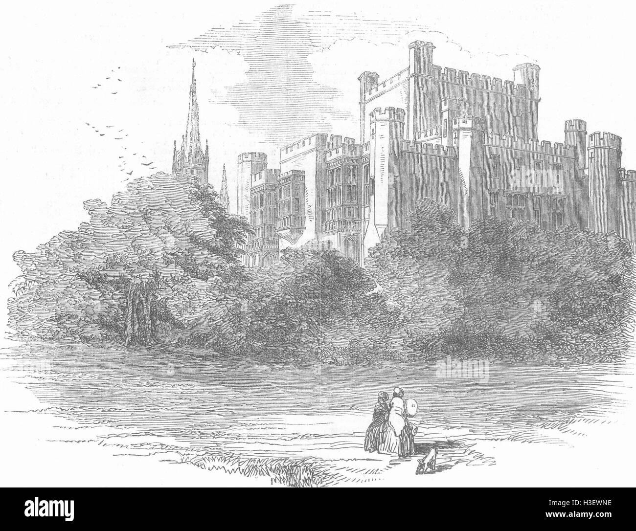 HERTS Ashridge, seat of Viscount Alford 1851. Illustrated London News Stock Photo