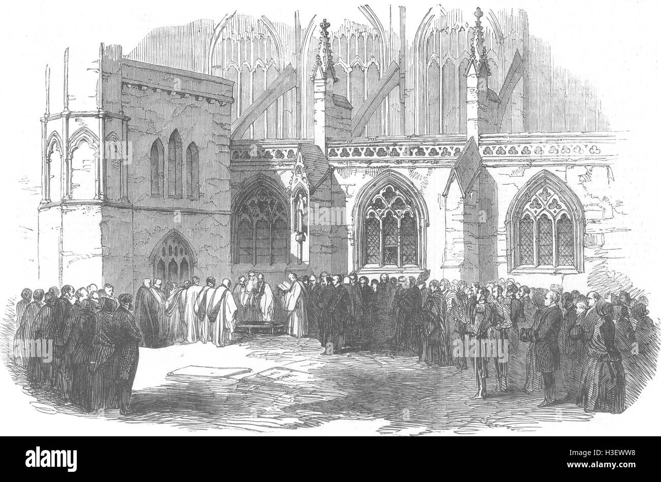 STAFFS Funeral at Lichfield Cathedral 1854. Illustrated London News Stock Photo
