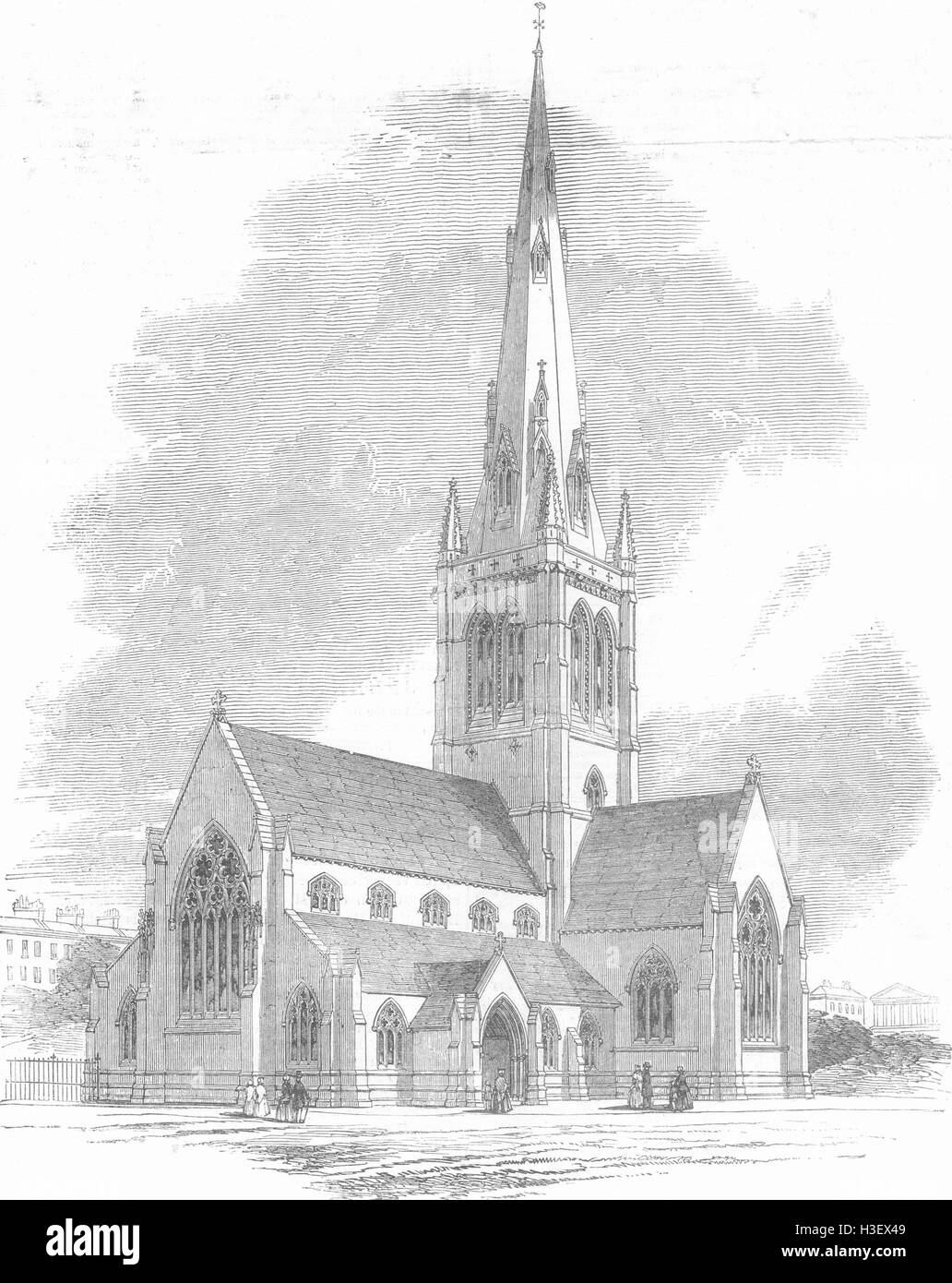LONDON Church of the Holy Trinity, Westminster 1850. Illustrated London News Stock Photo
