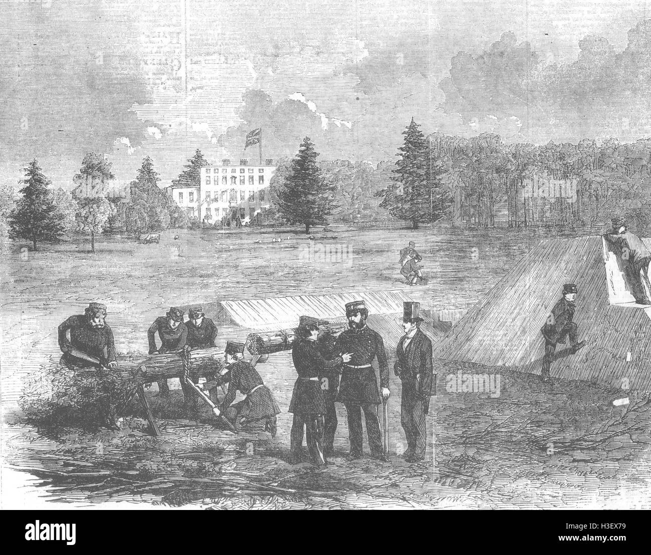 SURREY practical military institute, Sunbury 1856. Illustrated London News Stock Photo
