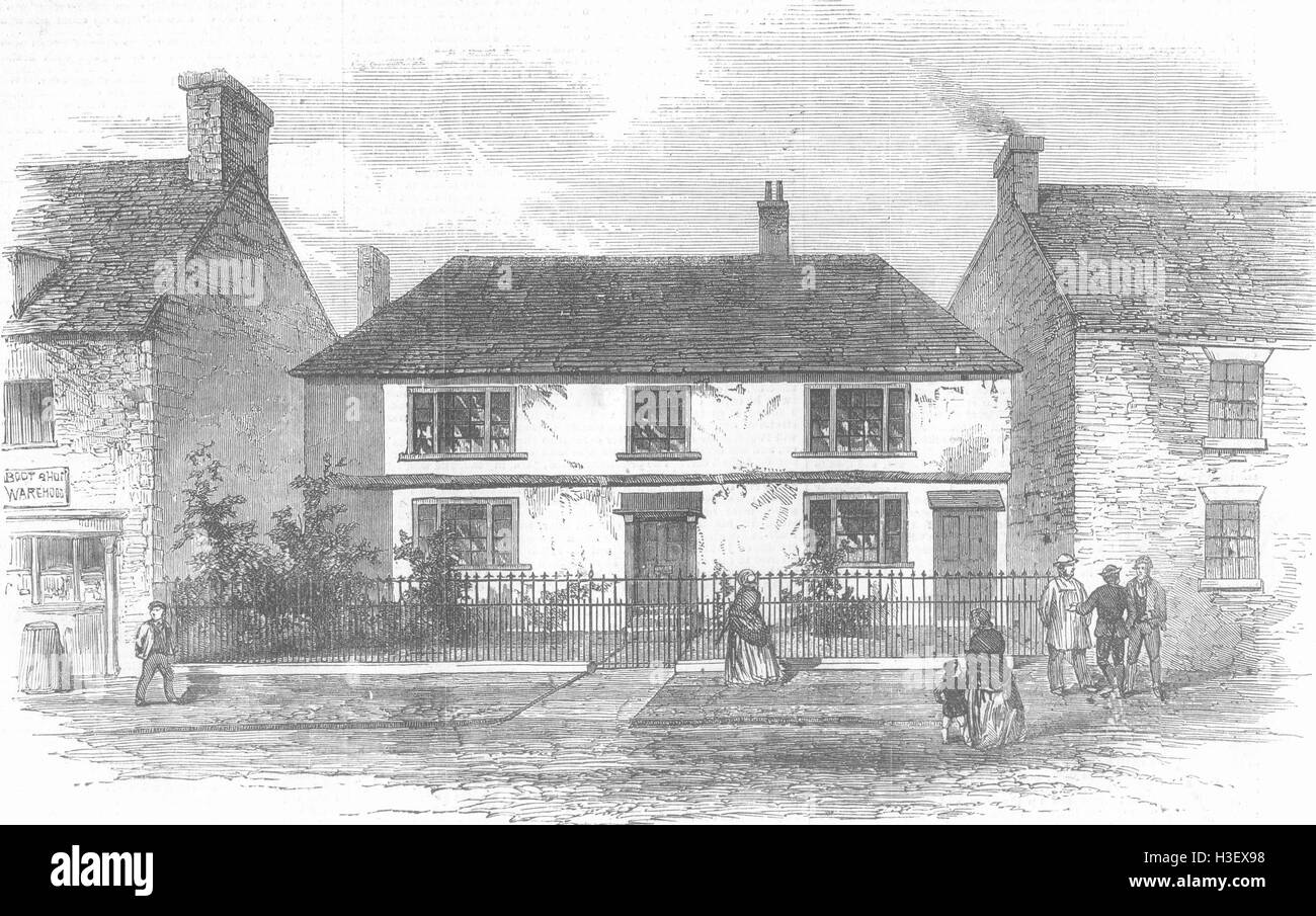 STAFFORDSHIRE Residence of William Palmer, at Rugeley 1856. Illustrated London News Stock Photo