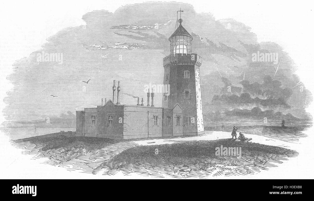 KENT The upper South Foreland lighthouse 1846. Illustrated London News Stock Photo