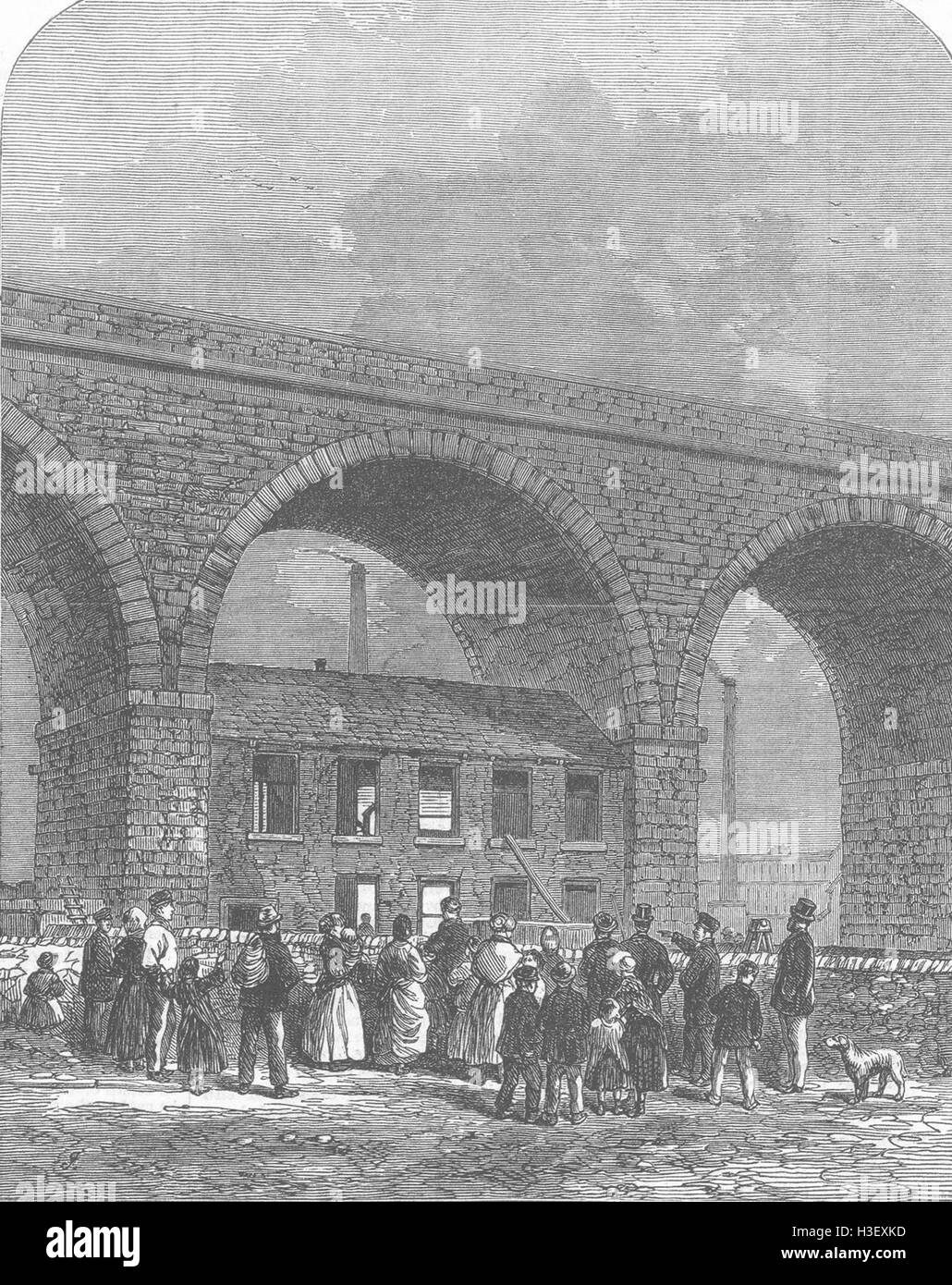 LANCS Schoolhouse at Accrington 1867. Illustrated London News Stock Photo