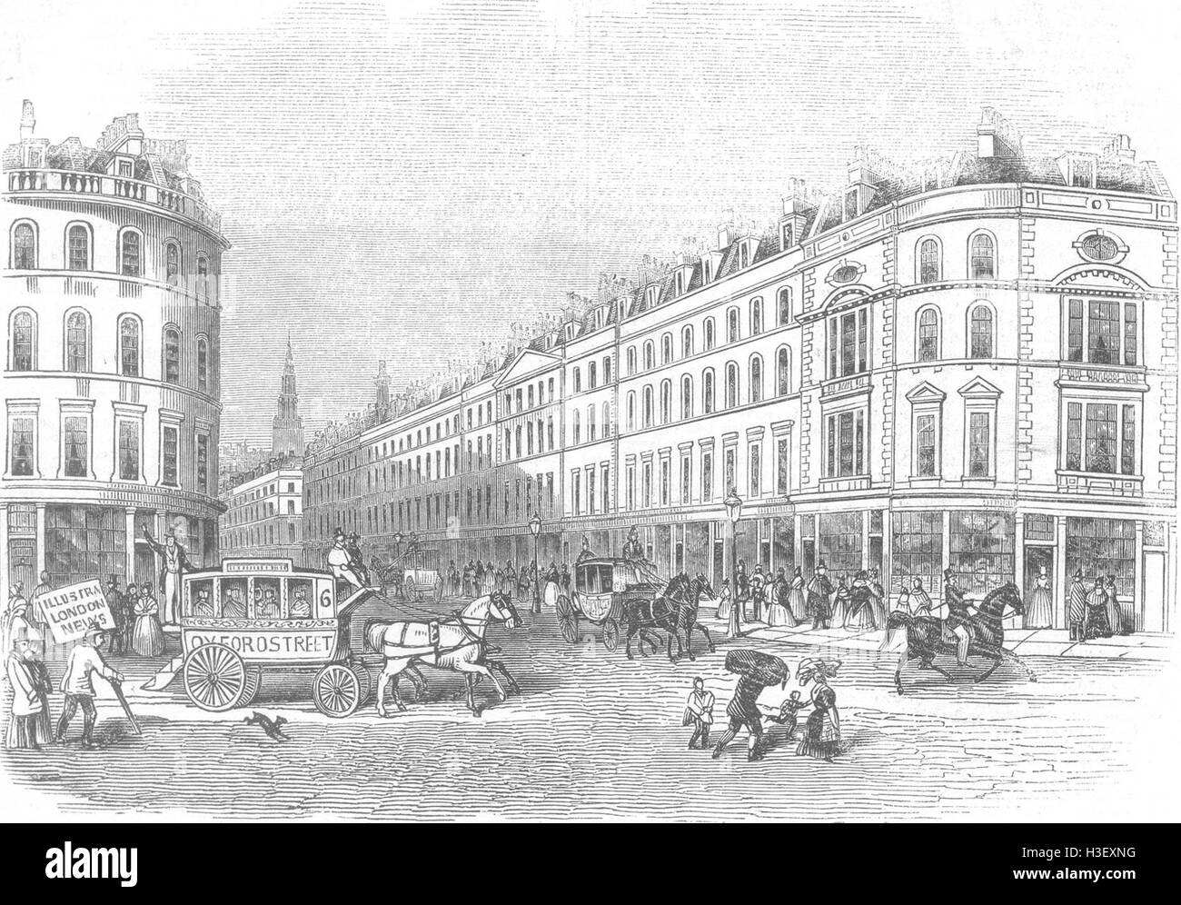 LONDON FarringdonStreet, North 1844. Illustrated London News Stock