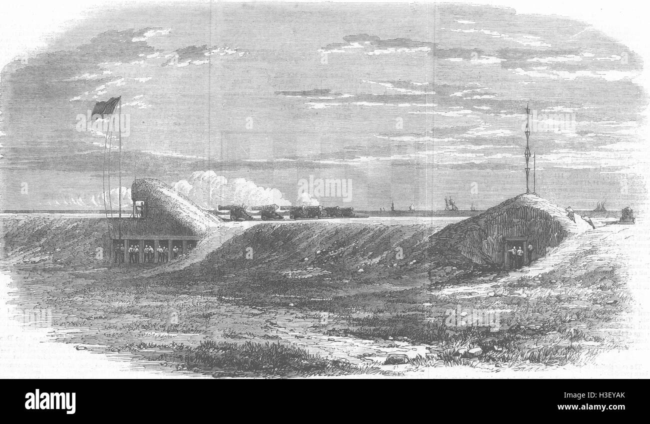 ESSEX Testing heavy guns at Shoeburyness 1862. Illustrated London News Stock Photo Alamy