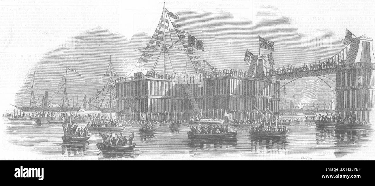 SUSSEX Her Majesty landing at Brighton 1843. Illustrated London News Stock Photo