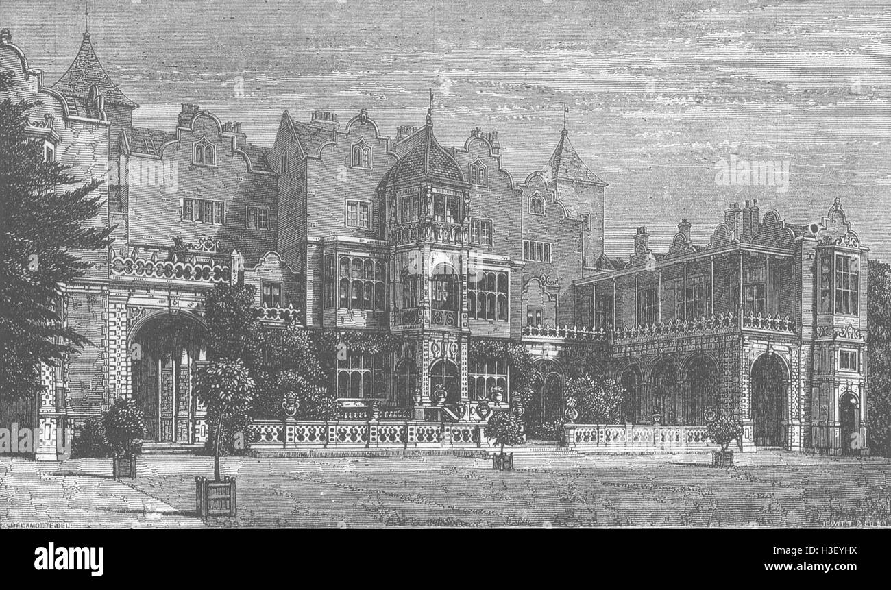 LONDON Holland House, South front 1873. Illustrated London News Stock Photo