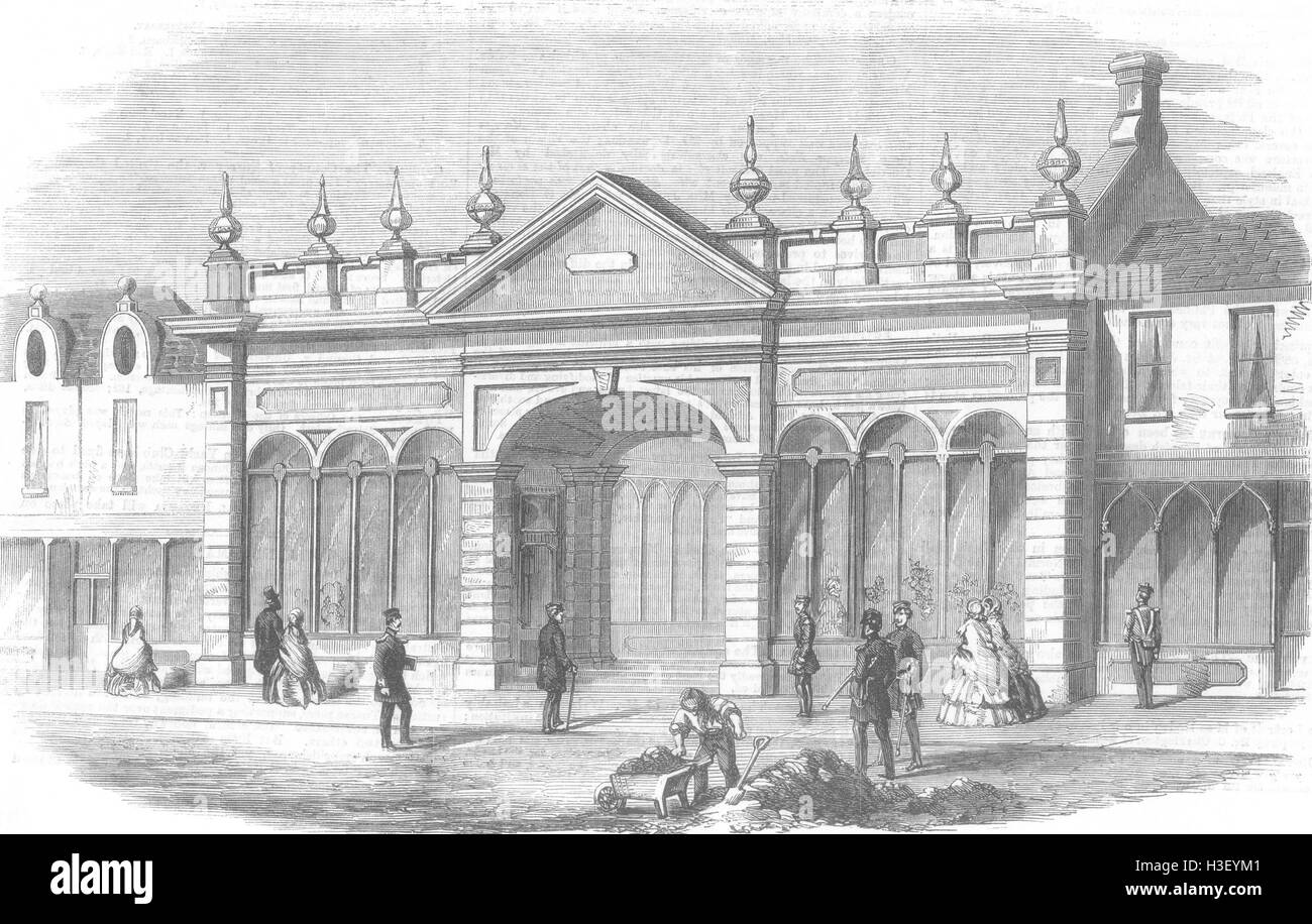 HANTS Aldershot new market 1859. Illustrated London News Stock Photo